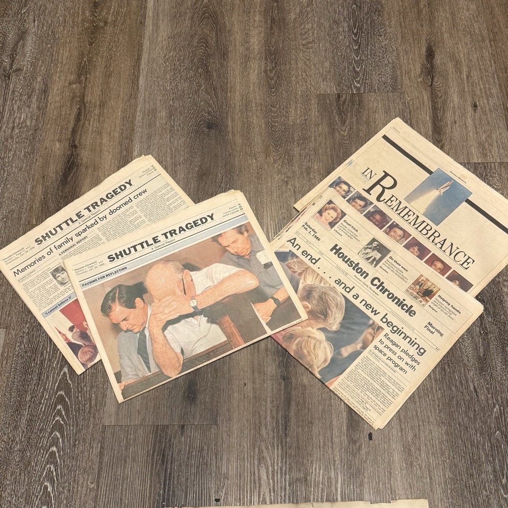 NASA Space Shuttle Challenger Houston Chronicle Newspaper Lot History EUC